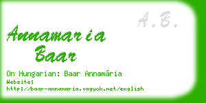 annamaria baar business card